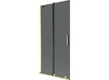 Mexen Velar L Paratia Doccia Scorrevole 2-Ante 95 X 150 Cm, Grafite, Oro Spazzolato - 896-095-003-41-55