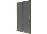 Mexen Velar L Paratia Da Bagno A 2 Ante Scorrevoli 100 X 150 Cm, Grafite, Dorato - 896-100-003-41-50