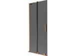 Mexen Velar L Paratia Per Vasca Da Bagno Scorrevole A 2 Ante 80 X 150 Cm, Grafite, Rame Spazzolato - 896-080-003-41-65