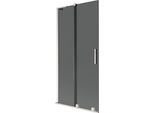 Mexen Velar L Paratia Per Vasca Da Bagno 2 Ante Scorrevoli 95 X 150 Cm, Grafite, Nichel Spazzolato - 896-095-003-41-97