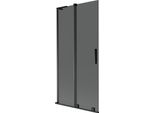 Mexen Velar L Paratia Vasca Da Bagno A 2 Ante Scorrevoli 95 X 150 Cm, Grafite, Nero - 896-095-003-41-70