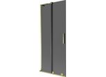 Mexen Velar L Paratia Per Vasca Da Bagno A 2 Ante Scorrevoli 80 X 150 Cm, Grafite, Oro - 896-080-003-41-50