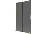 Mexen Velar L Paratia Vasca Da Bagno A 2 Ante Scorrevoli 110 X 150 Cm, Grafite, Oro - 896-110-003-41-50