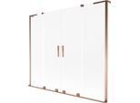 Mexen Velar L Duo Paravento Per Vasca Da Bagno A 2 Ante Scorrevoli 180 X 150 Cm, Smerigliato, Oro Rosa - 896-180-003-32-60