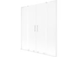 Mexen Velar L Duo Paravento Per Vasca Da Bagno A 2 Ante Scorrevole 160 X 150 Cm, Opaco, Bianco - 896-160-003-32-20