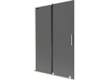Mexen Velar L Paravento Per Vasca Da Bagno A 2 Ante Scorrevoli 120 X 150 Cm, Grafite, Nichel Spazzolato - 896-120-003-41-97