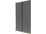 Mexen Velar L Paratia Per Vasca Da Bagno Scorrevole A 2 Ante 110 X 150 Cm, Grafite, Oro Spazzolato - 896-110-003-41-55