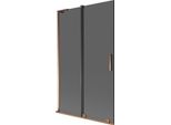 Mexen Velar L Paratia Per Vasca Da Bagno 2 Ante Scorrevoli 110 X 150 Cm, Grafite, Oro Rosa - 896-110-003-41-60