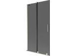 Mexen Velar L Paratia Per Vasca Da Bagno A 2 Ante Scorrevole 100 X 150 Cm, Grafite, Nichel Spazzolato - 896-100-003-41-97