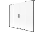 Mexen Velar L Duo Paravan Doccia A 2 Ante Scorrevoli 200 X 150 Cm, Ghiacciato, Gun Metal - 896-200-003-32-95
