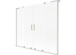 Mexen Velar L Duo Paratia Per Vasca Da Bagno A 2 Ante Scorrevoli 170 X 150 Cm, Brina, Nichel Spazzolato - 896-170-003-32-97