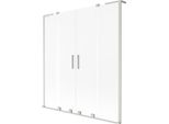 Mexen Velar L Duo Paratia Da Vasca Da Bagno Scorrevole A 2 Ante 140 X 150 Cm, Smerigliato, Nichel Spazzolato - 896-140-003-32-97