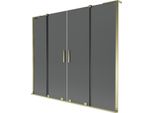 Mexen Velar L Duo Paravento Per Vasca Da Bagno A 2 Ante Scorrevoli 180 X 150 Cm, Grafite, Dorato - 896-180-003-42-50