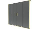 Mexen Velar L Duo Paratia Per Vasca Da Bagno Scorrevole A 2 Ante 180 X 150 Cm, Grafite, Oro Spazzolato - 896-180-003-42-55
