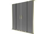 Mexen Velar L Duo Paratia Per Vasca Da Bagno A 2 Ante Scorrevoli 160 X 150 Cm, Grafite, Dorato - 896-160-003-42-50