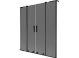 Mexen Velar L Duo Paratia Da Vasca Da Bagno Scorrevole A 2 Ante 160 X 150 Cm, Grafite, Nero - 896-160-003-42-70