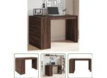 The Living Store Scrivania In Rovere Marrone 123,5X73,5X75 Cm Materiale In Legno
