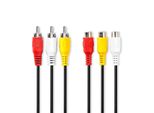 Cavo Video Composito | 3X Rca Maschio | 3X Rca Femmina | Placcato Nickel | 480P | 2.00 M | Tondo | Pvc | Nero | Label