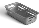 Cestino 0,7L Con Manici - Senza Bpa - Organizzatore ( 20 X 10 X 5 Cm / Antracite ) - Cestino Per Bagno Cucina Camera Da Letto, Cestino Per La Casa