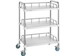 Carrello Da Laboratorio - Carrello In Acciaio Inox Con 3 Ripiani - Carrello Da Laboratorio Con Ruote Piroettanti - Carrello Dentale Per Clinica, Laboratorio, Ospedale, Salone - 670 X 395 X 867 Mm