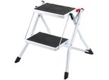 Scala Domestica 500X480X450Mm - Scaletta Pieghevole In Acciaio - Scaletta A 2 Gradini - Portata 150Kg - Scaletta Pieghevole A Due Gradini Alta 445Mm - Scala Da Cucina Antiscivolo - Sgabello