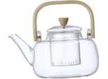 Teiera Domestica 1000Ml Grande Capacità Teiera Multifunzionale In Borosilicato Con Manico In Bambù