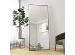 Specchio Da Appoggio Proximax 180X80Cm A Figura Intera Con Magnifica Cornice In Metallo Nero - Formato Grande Hd Per Una Vita E Una Vestizione Eleganti