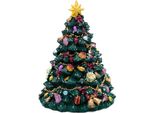 Albero Di Natale Con Carillon - Circa 16 Cm - Tornitura Natalizia Retrò