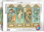 Puzzle Da 1000 Pezzi - Puzzle - Alphonse Mucha - Le Quattro Stagioni + Accessori Per Il Puzzle