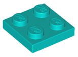 Piastre Lego® 2X2 3022 - 10 Pezzi Turchese Scuro
