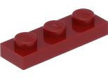 Piastra Lego® 1X3 3623 - 50 Pezzi Rosso Scuro