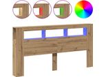 Vidaxl Testata Led Quercia Artigianale 200X18,5X103,5 Cm Materiale A Base Di Legno