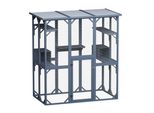 Recinto Per Gatti Da Esterno Wiltec 170 X 88 X 180 Cm, Recinto Per Gatti Da Esterno In Legno Con Tetto In Asfalto, Recinto Da Esterno A Diversi Livelli, Recinto Per Gatti Per Giardino, Balcone