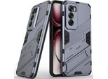 Custodia Per Oppo Reno12 Custodia Protettiva Ibrida In Pc Tpu Antiurto Con Funzione Stand Grigio