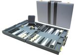 Hot Games Valigetta Backgammon 38 Cm Grigio-Nero Gioco Da Tavolo