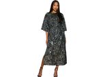 Principles - Abito Midi Con Cintura Da Donna A Pipistrello DH7794 (38 It) (Argento)