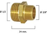 Wolfpack Linea Profesional Rubinetto Riduttore Lucido Da 3/8" A 1/2""."