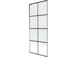 Mexen Next L Paravento Per Vasca Da Bagno A 1 Anta 80 X 150 Cm, Griglia Nera, Dorato - 895-080-000-03-77-50