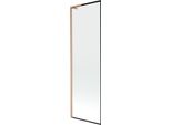Mexen Next L Paratia Per Vasca Da Bagno A 1 Anta 60 X 150 Cm, Cornice Nera, Rame Spazzolato - 895-060-000-03-70-65