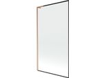 Mexen Next L Paratia Per Vasca Da Bagno A 1 Anta 100 X 150 Cm, Cornice Nera, Rame Spazzolato - 895-100-000-03-70-65