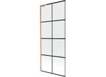 Mexen Next L Parete Doccia A 1 Anta 80 X 150 Cm, Griglia Nera, Rame Spazzolato - 895-080-000-03-77-65
