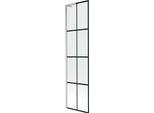Mexen Next L Paratia Per Vasca Da Bagno A 1 Anta 50 X 150 Cm, Motivo A Griglia Nera, Nichel Spazzolato - 895-050-000-03-77-97