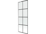 Mexen Next L Paratia Per Vasca Da Bagno A 1 Anta 70 X 150 Cm, Griglia Nera, Nichel Spazzolato - 895-070-000-03-77-97