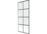 Mexen Next Paratia Da Vasca Da Bagno A 1 Anta 80 X 150 Cm, Griglia Nera, Nichel Spazzolato - 895-080-000-00-77-97