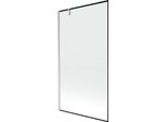 Mexen Next Paravento Da Bagno Con 1 Anta 100 X 150 Cm, Cornice Nera, Nichel Spazzolato - 895-100-000-00-70-97