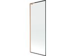 Mexen Next L Paravento Vasca Da Bagno 1 Anta 70 X 150 Cm, Cornice Nera, Rame Spazzolato - 895-070-000-03-70-65
