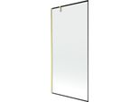 Mexen Next Paratia Per Vasca Da Bagno A 1 Anta 90 X 150 Cm, Cornice Nera, Oro Spazzolato - 895-090-000-00-70-55