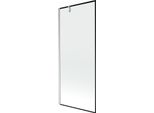 Mexen Next Paratia Doccia A 1 Anta 80 X 150 Cm, Cornice Nera, Nichel Spazzolato - 895-080-000-00-70-97