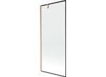 Mexen Next Paratia Da Vasca Ad Un'anta 80 X 150 Cm, Cornice Nera, Rame Spazzolato - 895-080-000-00-70-65