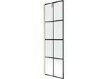Mexen Next Paravento Per Vasca 1 Anta 60 X 150 Cm, Griglia Nera, Oro Spazzolato - 895-060-000-00-77-55